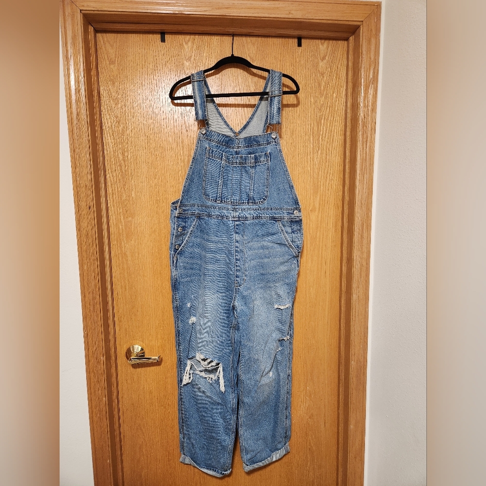 Abercrombie & Fitch Blue Denim Overalls